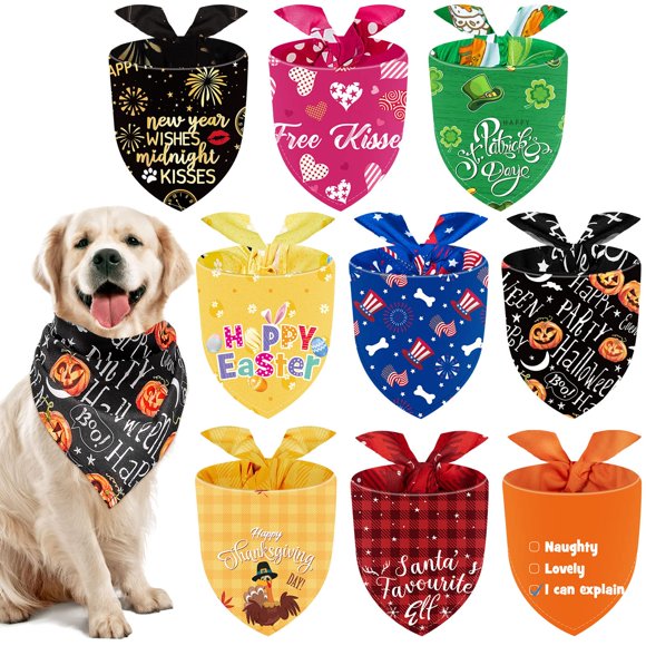 Bandanas para perros Weewooday – 9 unidades lavables para perros grandes