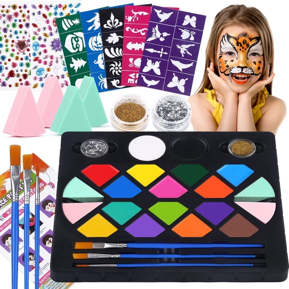 Kit de pintura facial BOBISUKA 16 colores a base de agua para niños