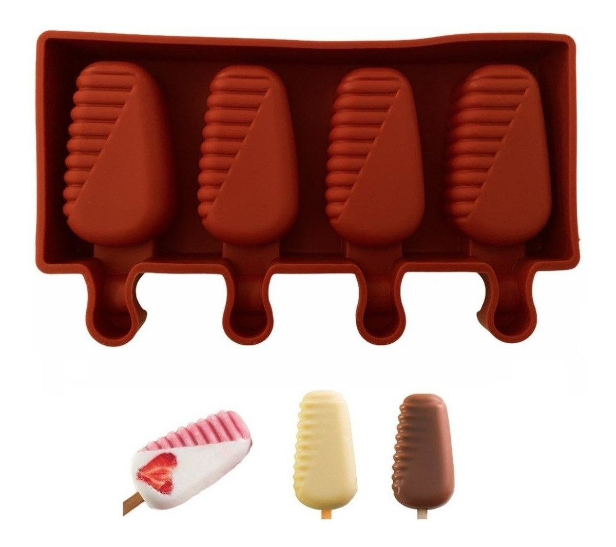 Genérico - Moldes De Silicona Para Helados Molde Paletas Helado Mini