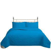 Genérico - Cubrecama Quilt Reversible 3 Plazas Turquesa Wonder Collection Martiné