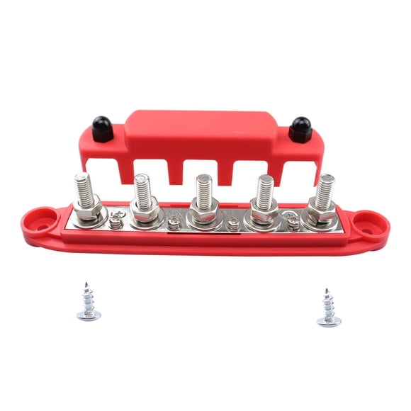 Barra Colectora Genérica, Bloque de Distribución de Energía, Barra Colectora Profesional, Bloque de Terminales de 5 Pernos para Camión, Remolque, Vehí M10 rojo