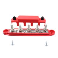 Ioensy - Bloque De Distribución De Energía Genérico, Barra Colectora De 48 V Y 300 A Para Remolque Marino, Rv, Color Rojo M6