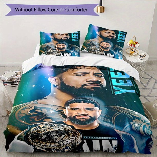 JEY USO YEET-Inspired 3pcs Bedding Set - Includes 1 Cover & 2 Pillowcases, Breathable Polyester, Machine Washable - Perfect for All Seasons S734