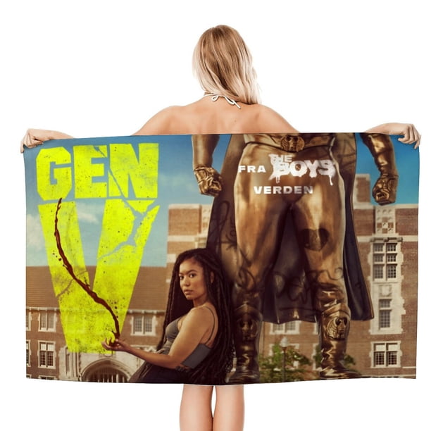 Gen V Toalla de playa de secado rápido con diseño temático, regalo para mujeres y niñas, ideal para cumpleaños, fans, amantes de la música, uso en la playa o al aire libre, 78 × 150 cm