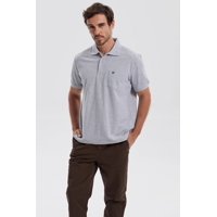 Fashionspark - Polera Hombre Piqué Básica Lisa Gris Melange - Lv