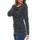 thumbnail image 4 of INSPIRE CHIC Top de Mujer con Cuello de Tortuga de Manga Larga, Decoración de Botones, Frente Fruncido, Ajuste Regular, Pulóver XL Gris Oscuro, 4 of 6