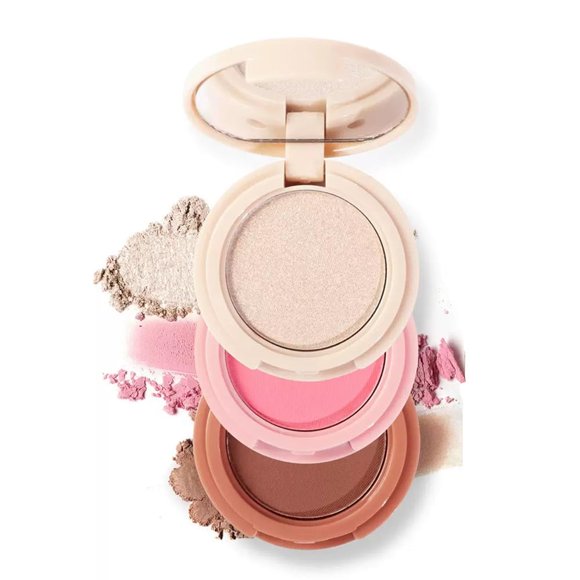 Kit de Maquillaje UOCK: Paleta 3 en 1 de Rubor, Contorno e Iluminador