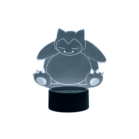 Lampara Ilusion 3D Snorlax de 7 colores, Base touch