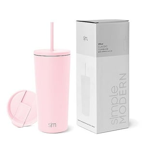 Simple Modern - Vaso Aislante Moderno, Sencillo, Con Tapa Y Pajita, 500 Ml