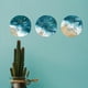 thumbnail image 2 of 3pcs, Beachy Sand Dollar Wooden Wall Decor for Bathroom - Sea Wave Blue Ocean Design - 10.2 x 10.2 Inches, 2 of 4