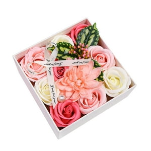 Genérico - Caja De Regalo Con Flores De Jabón, Jabón De Baño Con Flores Para Aniversario, Cumpleaños, Día Del Maestro