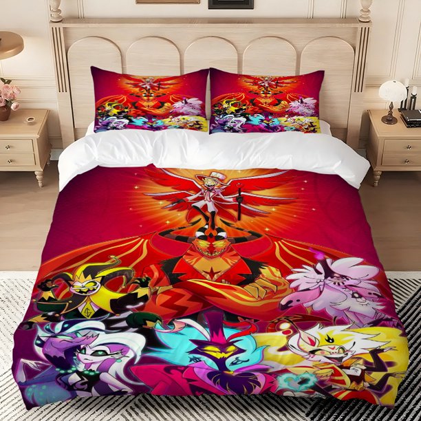Hell Hotel Inn Character Print Bedding Set 100% Polyester Soft Skin-Friendly