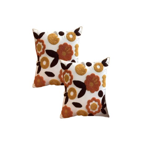 Genérico - Set De 2 Fundas De Cojin Tufting 45X45 Cm Beige 04