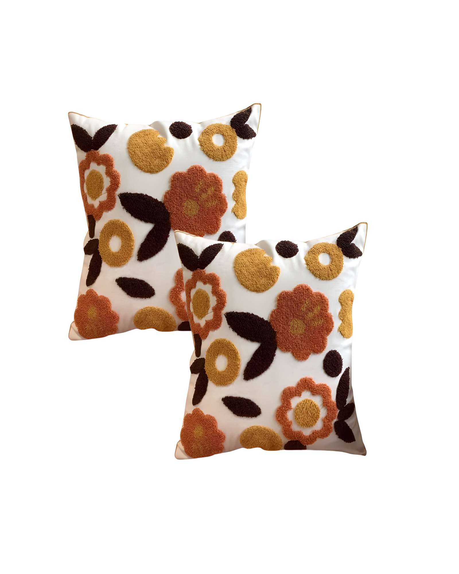 Genérico - Set De 2 Fundas De Cojin Tufting 45X45 Cm Beige 04