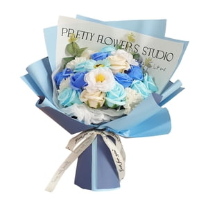 Magideal - Regalo Del Día De La Madre, Arreglo Floral, Adorno Del Día De La Madre, Flores Artificiales, Ramo Artificial Para Fiesta De Cumpleaños, Hogar, Vacacio Azul