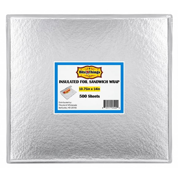 Envoltura aislada de papel aluminio para sándwiches Bits N Things 27 × 36 cm 500 unidades