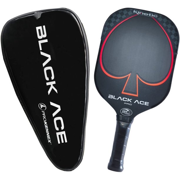 Pala de pickleball Black Ace Pro de PROKENNEX con superficie de fibra de carbono Toray 700, agarre Comfort Pro, aprobada por la USAPA