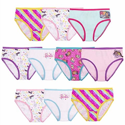 Barbie Girls 'Packe 100% Cotton Cotton Rear, Tamaños