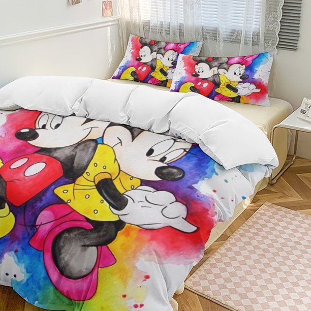 Minnie MouseCartoon Collection 3-Piece Comforter Set, Personalized Bedding Decor for Kids And Teens Bed Sheets