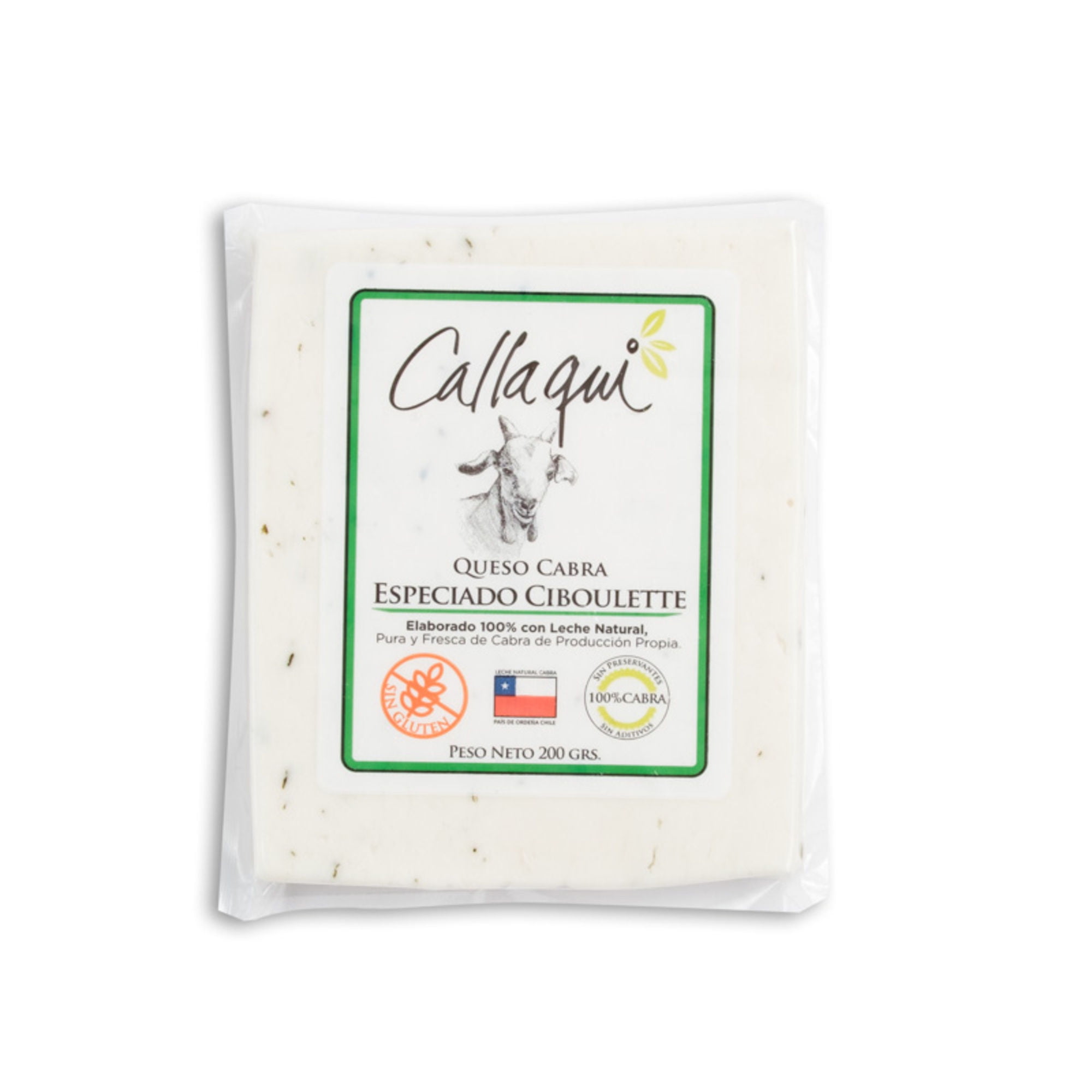 Queso De Cabra Trozo Suave Ciboulette 200 g Callaqui