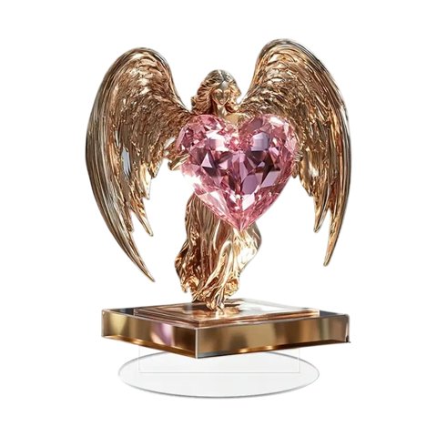 Magideal - Estatua De Ángel De Amor Plana 2D, Ornamento Acrílico De Escritorio, Colección De Artesanía, Regalo De Cumpleaños, Decoración Del Día De San Valentín