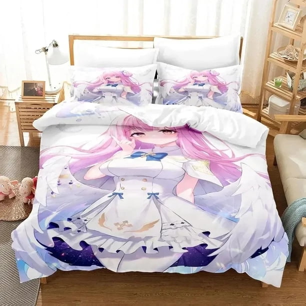 Misono Mika Blue Archive Bedding Set Duvet Cover Bed Set Quilt Cover Pillowcase Comforter king Queen Size Boys AdultBed Sheets