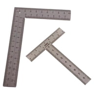 Ioensy - 2 Reglas De Metal De Acero Inoxidable En Forma De L Para Manualidades Y Dibujo De Ingeniería.