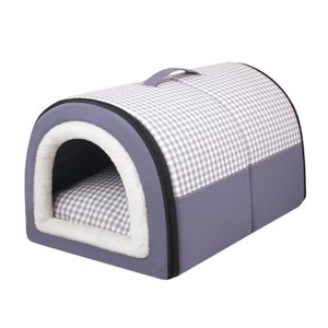 Ioensy - Cama Para Dormir Para Mascotas, Nido Para Dormir De Invierno Para Gatos, Perros Pequeños, Nido Para Cachorros, Cama Cueva Gris M