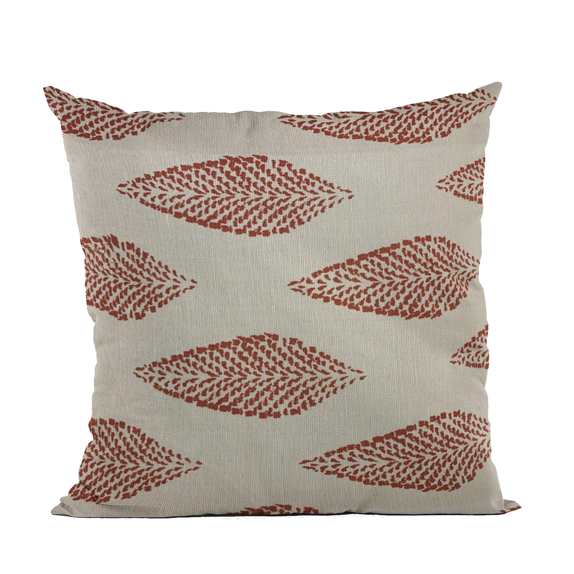 Cojín Plutus Brands Red Plutus Brands Con Hojas Grandes Con Estampado Floral