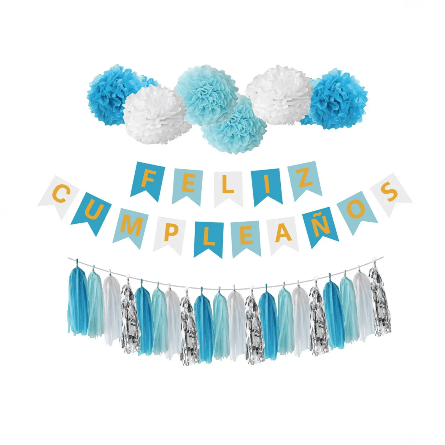 Genérico - Set Guir Tassel Pompom Fc Azul X1uni