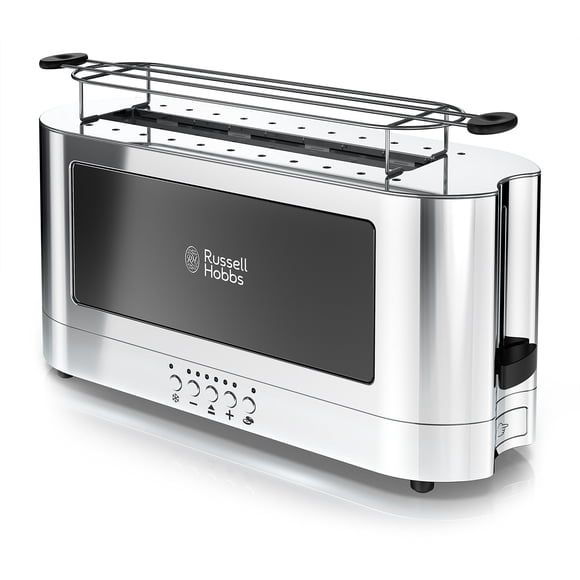 Tostadora Russell Hobbs TRL9300BKR de vidrio, 2 rebanadas, larga