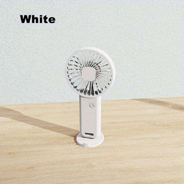1pc Portable USB Chargeable Mini Fan, Handheld Fans With Base For Desktop, Outdoor Hand Hold Fan With Phone Holder