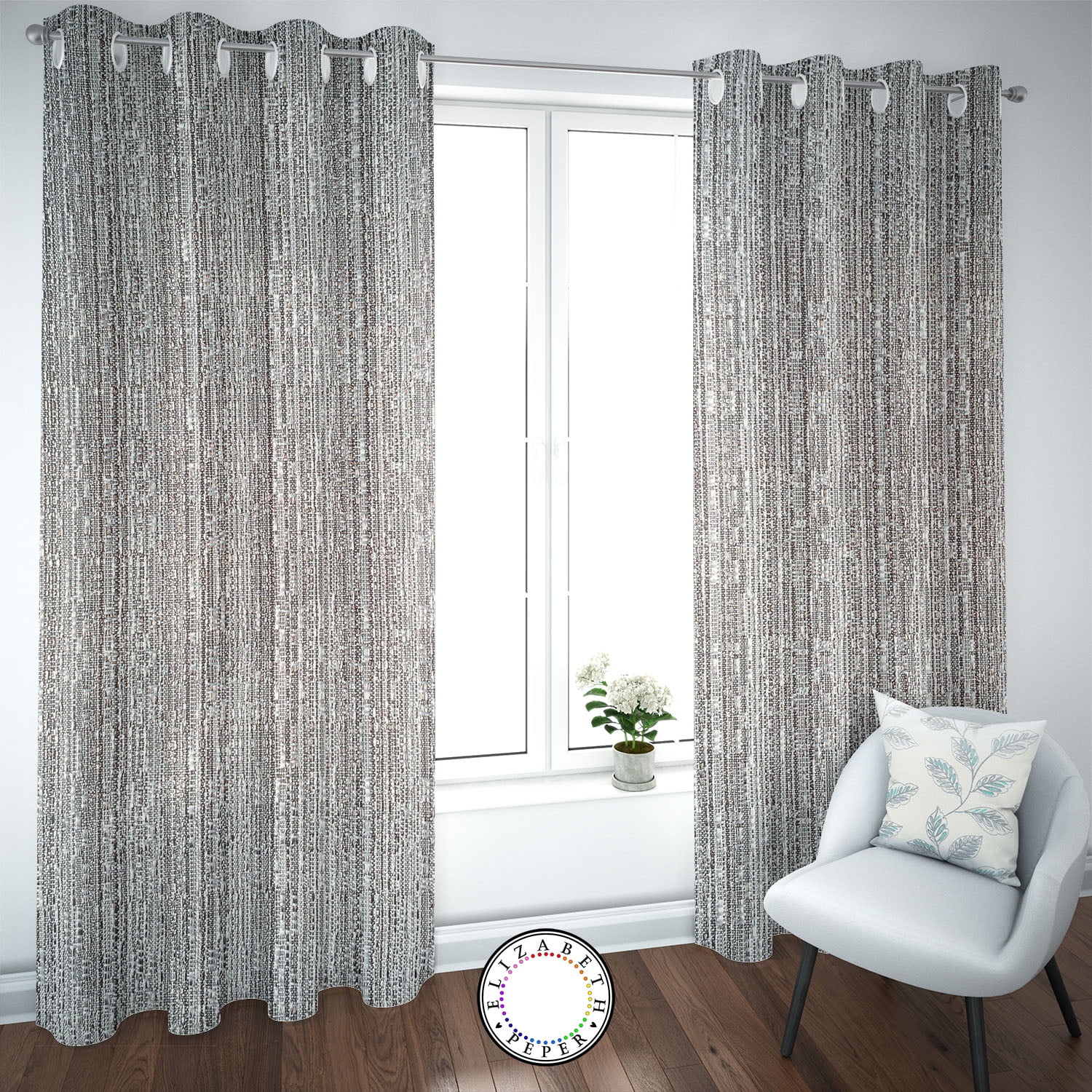 Elizabeth Peper - Set De Cortinas Hogar 2 Paños De 140 X 220 Cm Gris