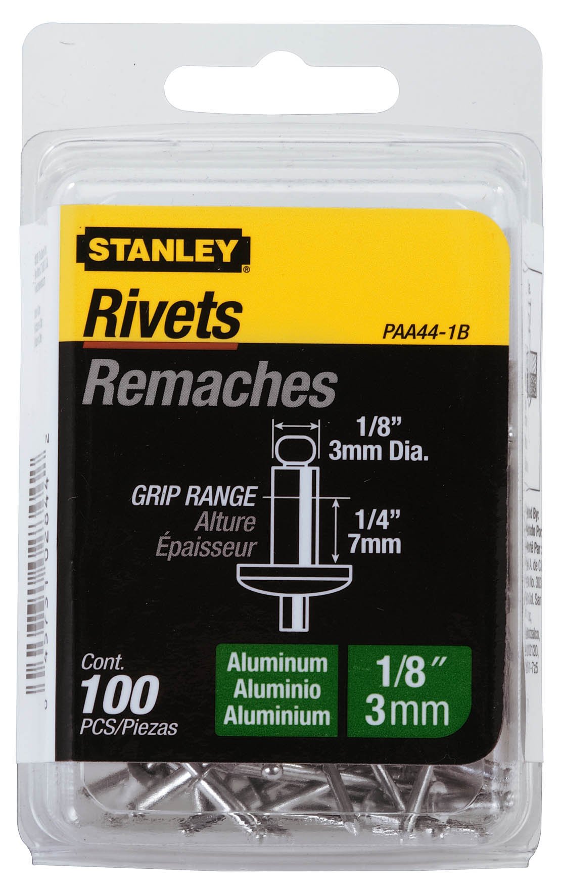Dewalt - Rivets Stanley Paa44 1B Aluminio 3 2 Mm X 6 4 Mm Paquete De 100