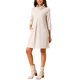 thumbnail image 4 of INSPIRE CHIC Vestido de Punto de Cuello Alto para Mujer, Manga 3/4, Vestidos Sueltos de Invierno para Atuendos Casuales y Elegantes M Beige, 4 of 6