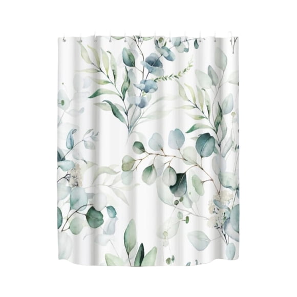 Cortina de Baño Impermeable 180cmX180cm Hojas Verdes