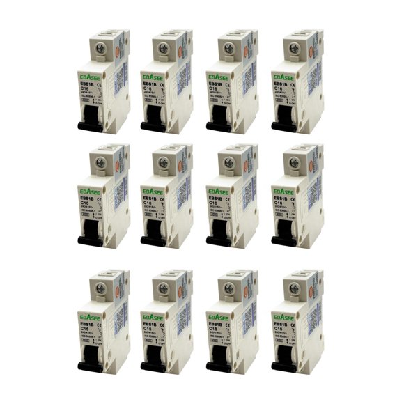 Pack 12 Interruptor Automático Ebasee 1x 16a Curva C 6ka Sec