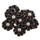 thumbnail image 3 of 10 unids perla rhinestone botón de flor adornos de cristal flatback decoración negro + perla, 3 of 5