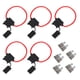 thumbnail image 2 of Portafusibles en línea de tamaño mediano de 5 piezas, 5 fusibles de cuchilla para coche, barco, autocaravana (fusible negro de 2 A), 2 of 8