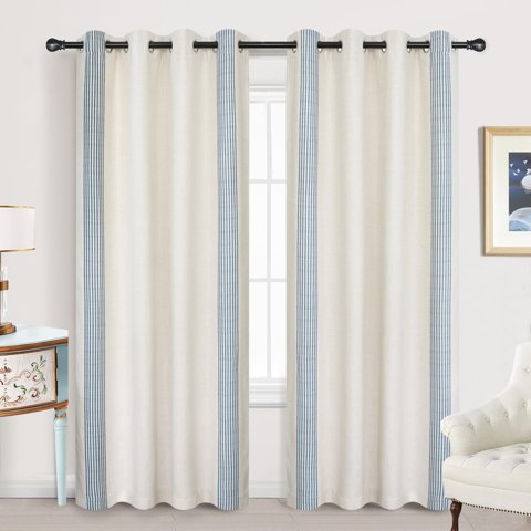 Cabaña De Dormitorio Curtains Driftaway Chris Linen Blackout, 214 Cm En L