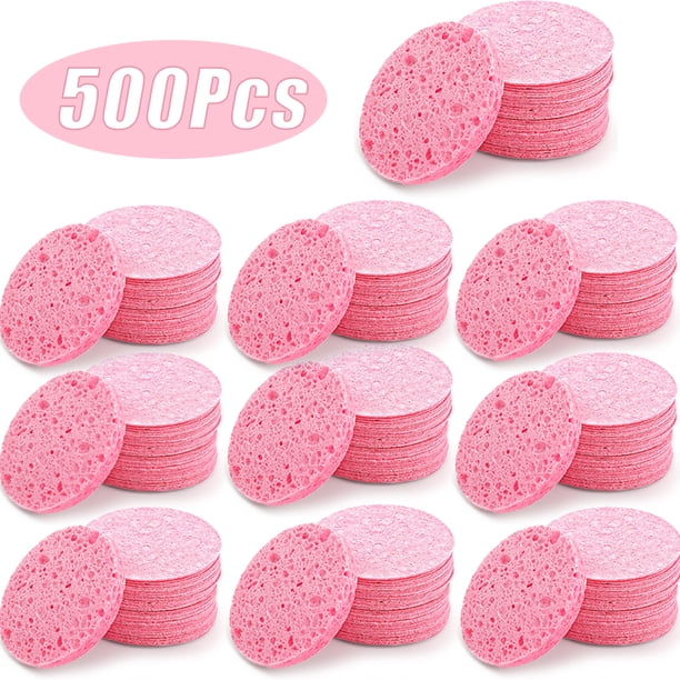 50PCS Face Cleaning Sponge Pad for Exfoliator Mask Facial SPA Massage Makeup Removal Thicker Compress Natural Cellulose Reusable