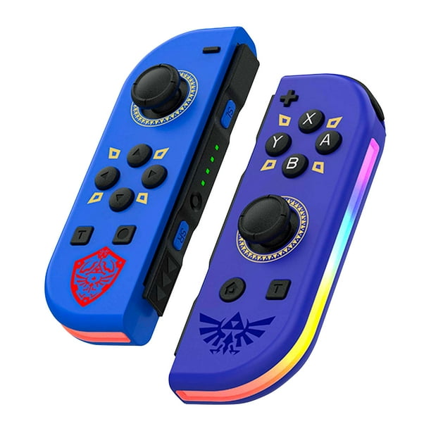 Mando Iluminado para Nintendo Switch - Control Inalámbrico de Juego con Turbo y Sensor de Movimiento, Azul y Morado