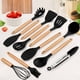 thumbnail image 2 of Set 12 Utensilios Cocina Mango Silicona Y Madera Repostería Negro, 2 of 3