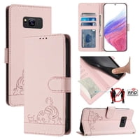 Funda Tipo Cartera Foxdock Para Samsung Galaxy S8 Con Soporte, Ranuras, Rfid, Diseño De Gato