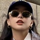 thumbnail image 4 of Gafas de sol de metal con forma de arco de triunfo para mujer, populares gafas de sol retro con forma ovalada., 4 of 6