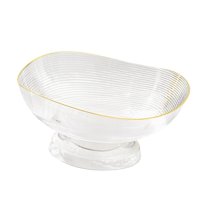 Bothyi - Frutero Con Pedestal Y Base Para Centro De Mesa De Granja, Transparente