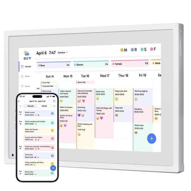 Calendario digital Dragon Touch de 10,1" con pantalla táctil, planificador familiar