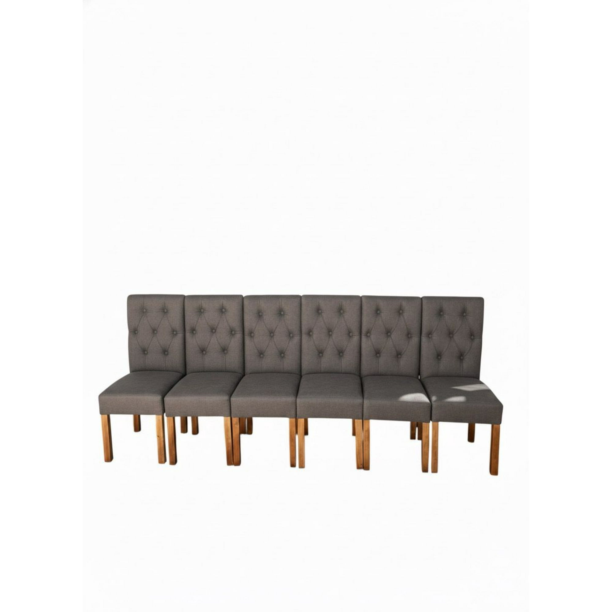 Vitelio - Pack 6 Sillas De Comedor De Madera Capitonés