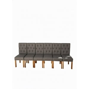 Vitelio - Pack 6 Sillas De Comedor De Madera Capitonés