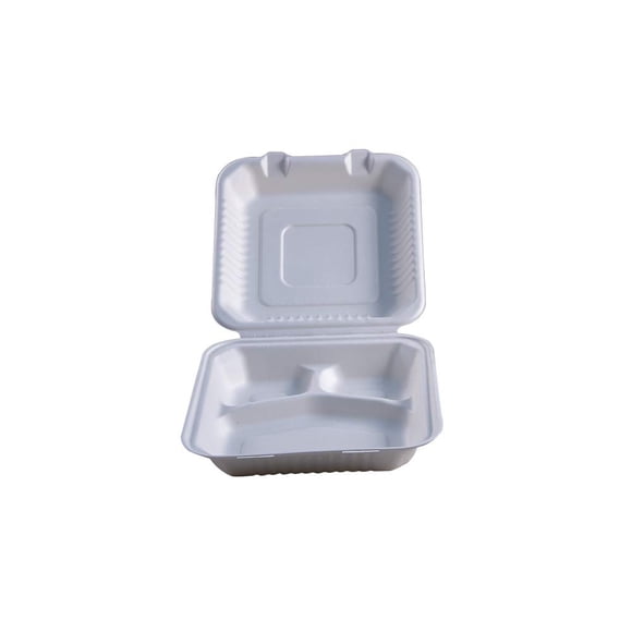 Contenedor con bisagras Empress Earth EHL-93 de fibra moldeada de 23 x 23 x 7,5 cm